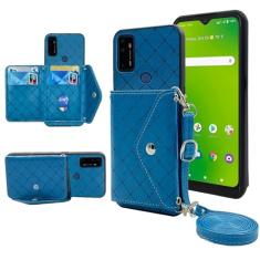 Furiet Capa carteira compatível com Cricket Dream 5G/AT&T Radiant Max 5G com alça de ombro transversal suporte para cartão de crédito cordão acessórios de celular capa para telefone para ATT G5 6,8