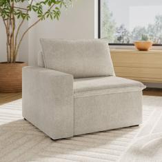 Sofá Modular com Braço Esquedo 105cm Zen Cabecasa Madeiramadeira OFFWHITE