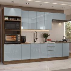 Armário  Cozinha Completa 310 cm Lux Madesa 02 Rustic/cinza