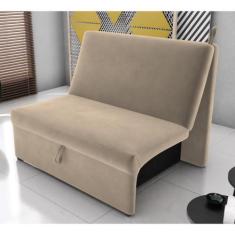 Sofá Cama 2 Lugares Ivan Suede Bege - Mais de Casa