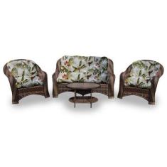 Conjunto de Sofá Fibra Sintética Marco - 1 Sofá 2 L + 2 Poltronas + 1 