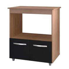 Balcão Multiuso Com Tampo 83 Cm 2p Angela Mobbs Savana Preto