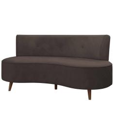 Sofá 2 Lugares Para Sala Living 135cm Pés Palito Korah K04 Veludo Marrom - Mpozenato