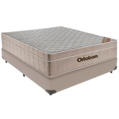Cama Box e Colchão Airtech  Molas Ensacadas Casal Ortobom