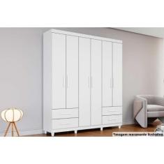 Guarda Roupa 6 Portas e 4 Gavetas Canadá Branco - Conquista
