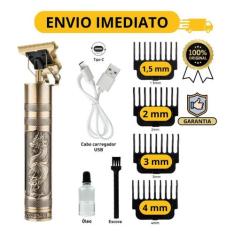 Aparador de Cabelo e Barba Sem Fio Recarregável 4 Pentes - Fxconectt