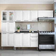Armário Cozinha Completa Itatiaia Tarsila De Aço 13 Portas 2 Gavetas Branco Branco