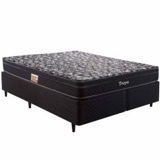 Cama Box Édez Queen Troya, 59x158x198 cm, Molas Bonnel