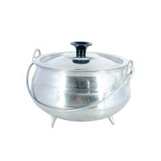 Panela Tripé Alumínio Fundido Polida Alça Vergalhão N08