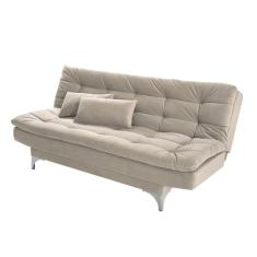 Sofá-Cama 3 Lugares Casal Pratic Suede Liso Areia