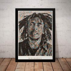 Reggae Poster Com Moldura Bob Marley Arte Quadro 44x32cm