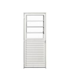 Porta de Alumínio com Basculante 210x80cm Lado Esquerdo Hale Esquadrias Branco