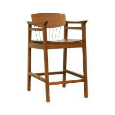 Banqueta Alta Bistrô Torii Madeira Maciça Amêndoa-madeira