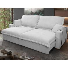 Sofá Retrátil Reclinável Nairobi 2,88m Cinza Bouclê - King House