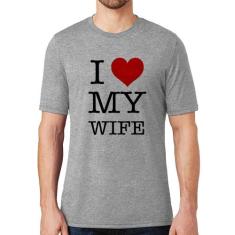 Camiseta I Love My Wife - Foca na Moda, Cinza, P