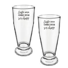 Kit 2 Copos Tulipa Cerveja Acrílico Personalizado - 330ml