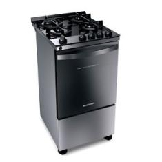 Fogão Brastemp 4 Bocas Inox com Mesa de Vidro, Dupla Chama e Grill Elétrico - BFO4VBR