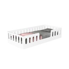Cama Infantil Montessoriana Helo Solteiro com Colchão - Branca - DIVAL