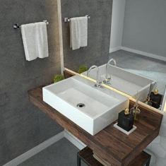 Kit Cuba Rt55 com Torneira 1198 Metal e Válvula 1 Polegada e Sifão Pvc e Flexível Compace Branca