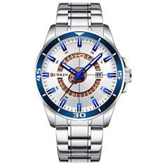 CURREN 8359 Relógio de pulso para homens homens Relógios de quartzo com calendário Indicador Data À prova d'água Mãos luminosas Acessórios para vestir com pulseira de aço inoxidável