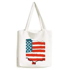 Bolsa de lona com mapa da bandeira dos Estados Unidos com estrelas e listras bolsa de compras casual