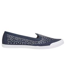 Tênis Moleca Slip On Casual Feminino Marinho Strass