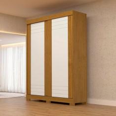 Guarda-Roupa Solteiro 2 Portas de Correr 100% MDF Cinerária Espresso Móveis Cinamomo/Off White