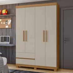 Guarda-roupa 4 Portas 2 Gavetas Zeus com Pés - Móveis Lopas