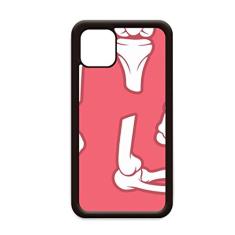 Capa de desenho de ilustração vermelha de esqueleto humano para iPhone 12 Pro Max para Apple Mini Mobile Case Shell