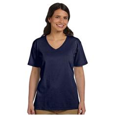 Camiseta feminina Hanes com ajuste relaxado ComfortSoft e gola V