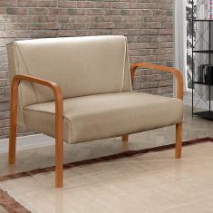 Namoradeira Anita Sofá 2 Lugares Moderna Braço Madeira 150