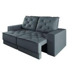 Sofá Retrátil e Reclinável 3 Lugares 1,80m Verona Suede Cinza Mamflex 