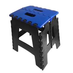 Banco Dobrável Para Camping Multiuso Até 100kg Banqueta Plástico Azul Escuro