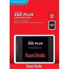 SanDisk SSD Plus 120 GB Solid State Drive - SDSSDA-120G-G26, PRETO/PRATA