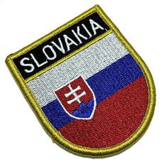 BP0197EV 01 Bandeira Eslováquia Patch Bordada Fecho Contato
