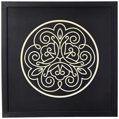 Quadro Decorativo Moldura Slim Preto Design Up Colorido 44x44