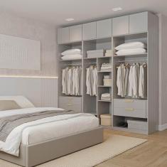 Guarda-roupa Modulado 6 Peças 6 Portas Jade Cabecasa Madeiramadeira Cinza Urbano