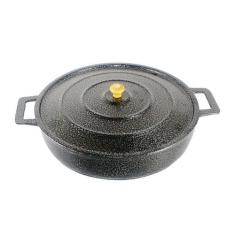 Frigideira Panela Alça de Alumínio Fundido Craqueada Preta 36cm - DIVI