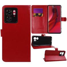Capa Carteira Couro VERMELHO compativel Moto Edge 40 5G Xt2303 6.55  -