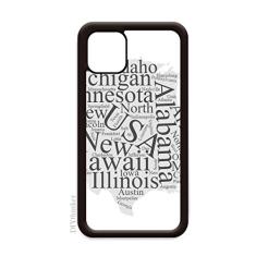 Capa Wordcloud mapa dos EUA para iPhone 11 Pro Max para Apple Mobile Case Shell