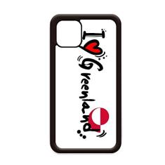 I Love Greenland Bandeira de palavras Love Heart Illustration para iPhone 11 Pro Max Capa para Apple Mobile Case Shell