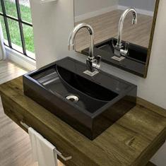 Kit Cuba Q45 com Torneira Luxo 1195 Metal 1/4 Volta Compace Preto