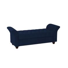 Recamier Divã Morabe P04 160 Cm Suede Azul Marinho Tca 948