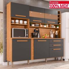 Cozinha 6 Portas 2 Gavetas Amanda Com Espelho - Tudo de Móveis