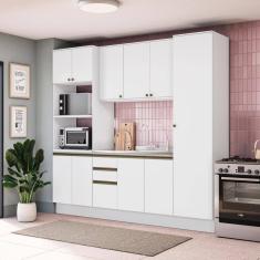 Cozinha Compacta Celeste Kappesberg 100% Mdf Branco 240cm