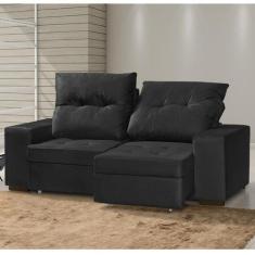 Sofá Retrátil E Reclinável 3 Lugares 200Cm Com Baú Malaquita - Nabas E