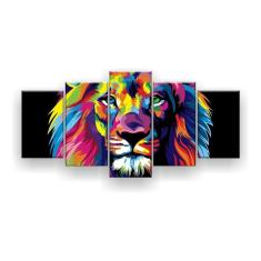 Quadro Decorativo Leão Color Print 129x61