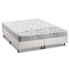 Cama Box Queen: Colchão Espuma D33 Anjos Orthosono + Base crc Courano White(158x198)