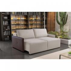 Sofá Retrátil 2,00M Urban Estofart Bege/Marrom