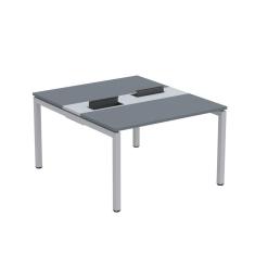 Mesa Plataforma Dupla com Pé de Aço para Coworking 110X140/2P PDC11/14/2P Grafito/Cinza